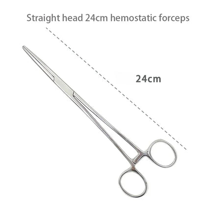 1pc Stainless Steel Hemostatic Forceps Surgical Forceps Tool Hemostat Locking Clamps Forceps Fishing Pliers Curved/Straight Tip
