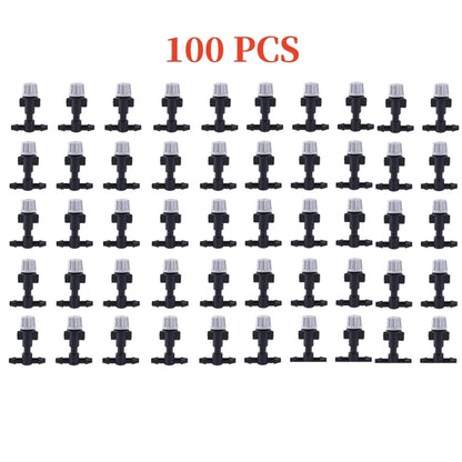 100/10PCS Plastic Watering Irrigation Garden Misting Sprinkler Heads Nozzle W/ Tee Joints for Misting Watering Irrigation System
