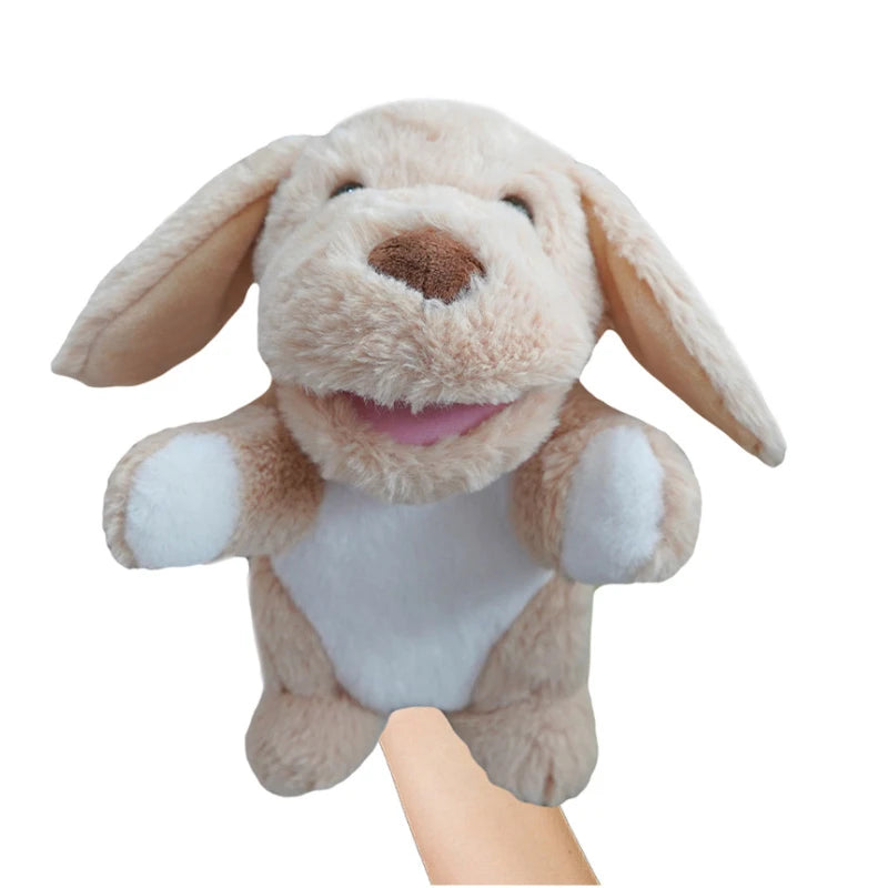 Cartoon Animal Hand Puppet Parent-child Game Doll Husky Fox Bear Dog Pig Tiger Lion  Appease Toys Birthday Gifts For Children ﻿