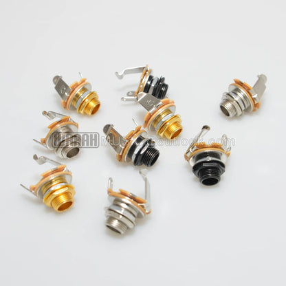 1pcs Electric Guitar Input Jack For Electric Guitar & Bass Guitar 1/4"" (6.35mm) Mono Jack Socket Chrome Nut & Washer