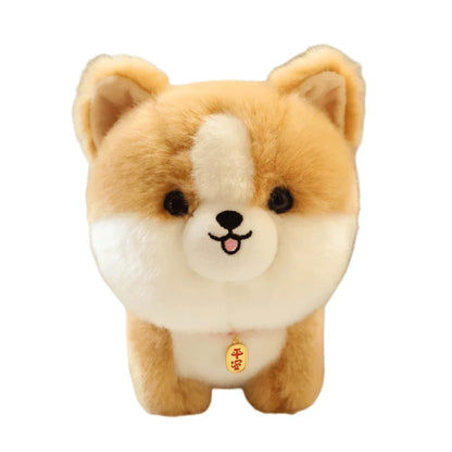 Lifelike Fluffy Dog Stuffed Toy Simulation Puppy Model Shiba Inu Corgi Husky Yorkshire Bichon frise Chow Chow Plush Doll Gifts