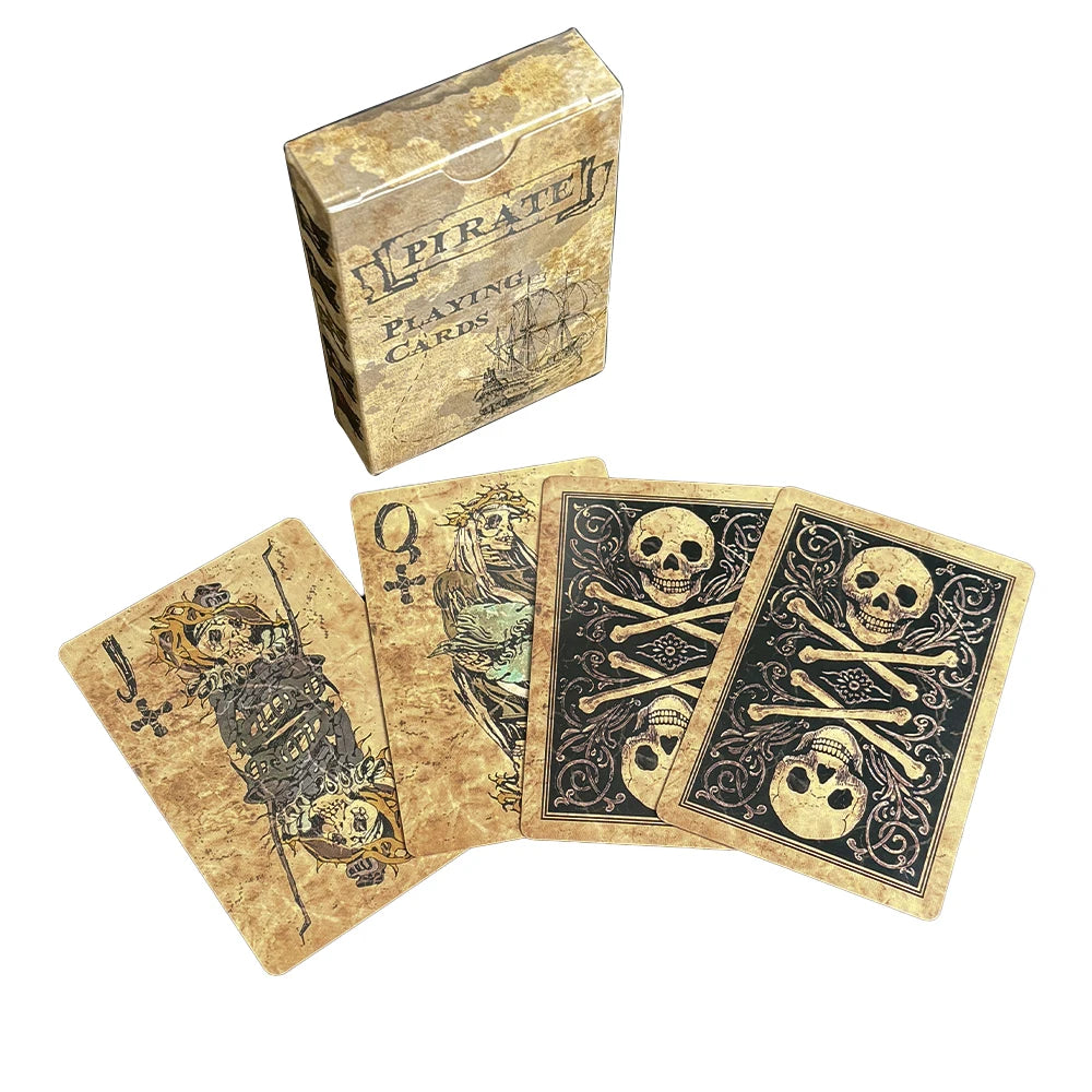 Pirate Skull Vintage Style Playing Cards Standard Deck of Cards Waterproof Poker Cards for Family Games,Parties ,Gatherings
