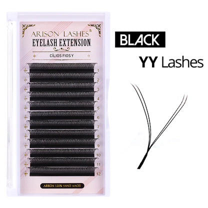 ARISON 3D/4D/5D/6D W-Shape Eyelashes Extension Premade Volume Fans YY-shape Lashes Faux Mink Soft Easy Faning Natural Lash