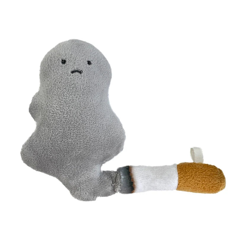 Cute Big Smoke Elf Pendant Plush Doll Toys Keychain Ghost Fluffy Stuffed Keyring Pendant Toys Backpack Charms Bag Car Decor Gift