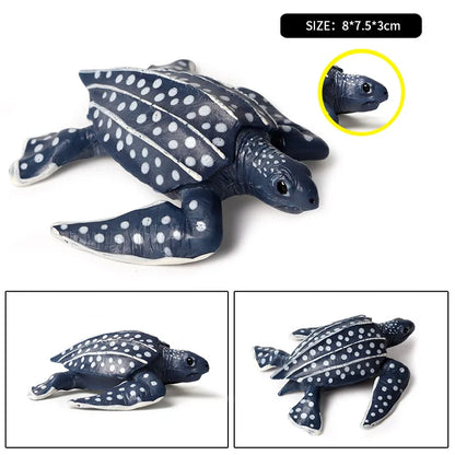Oenux Ocean Animals  Leatherback Tortoise Turtle Growth Cycle Sea Life Model Figurines Action Figures PVC Education Kid Toy Gift