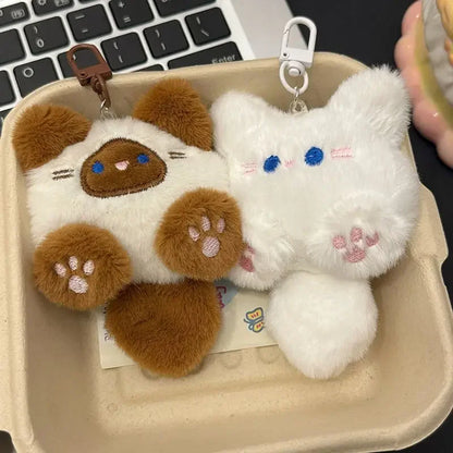 Cute Long Tail Cat Plush Keychain Cartoon Pendant with Lobster Clasp Soft Bag Charm Valentine Gift