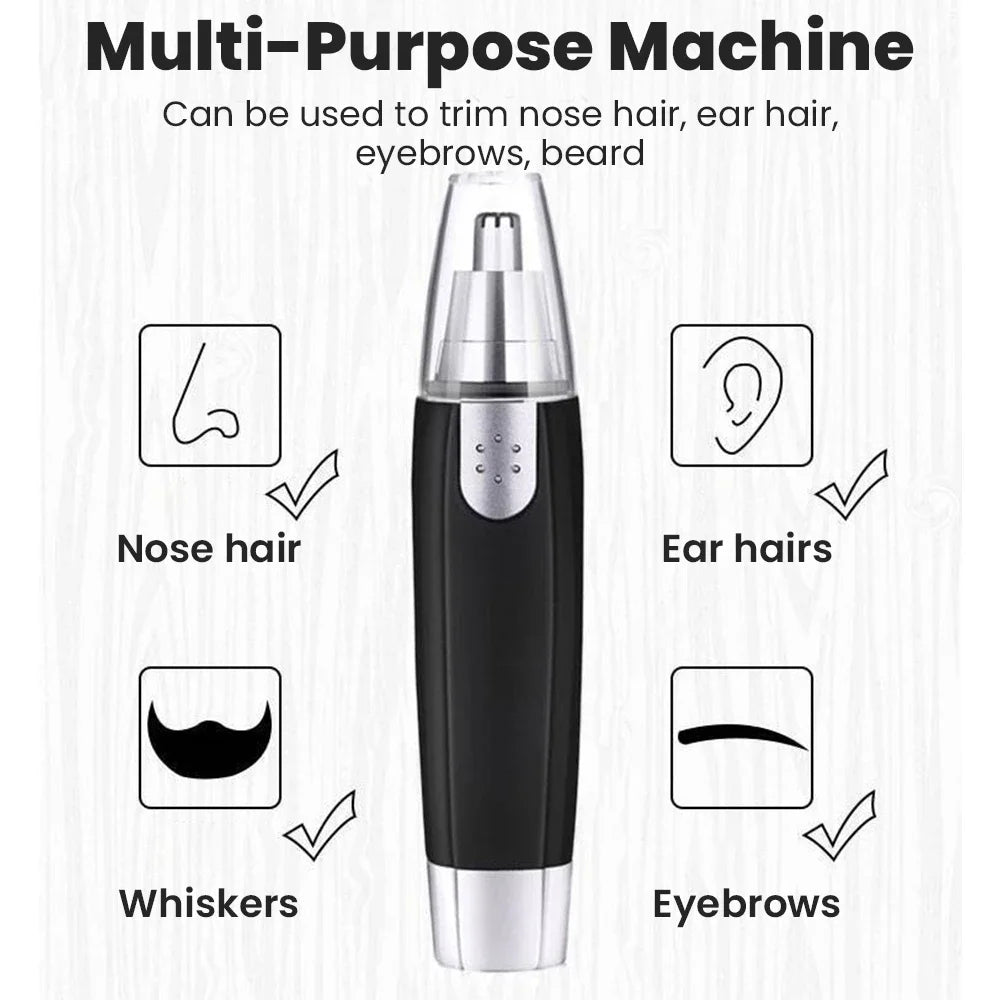 3-in-1 Rechargeable Facial Hair Trimmer - Painless Electric Nose, Ear & Eyebrow Shaver for Men & Women, Portable Grooming Kit