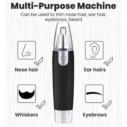 3-in-1 Rechargeable Facial Hair Trimmer - Painless Electric Nose, Ear & Eyebrow Shaver for Men & Women, Portable Grooming Kit