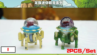 2pcs/set 10cm Anime Dragon Ball Z Capsule Spaceship Vegeta Goku space pod Figure PVC Goku Collectible Model Toys Gifts