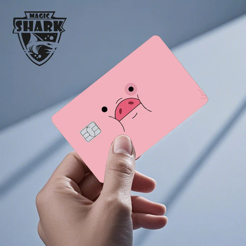 Magic Shark Kawaii Anime Tape Pig Dreamy Sticker Film Skin Cover for Debit Credit Bank Card Small Large Chip