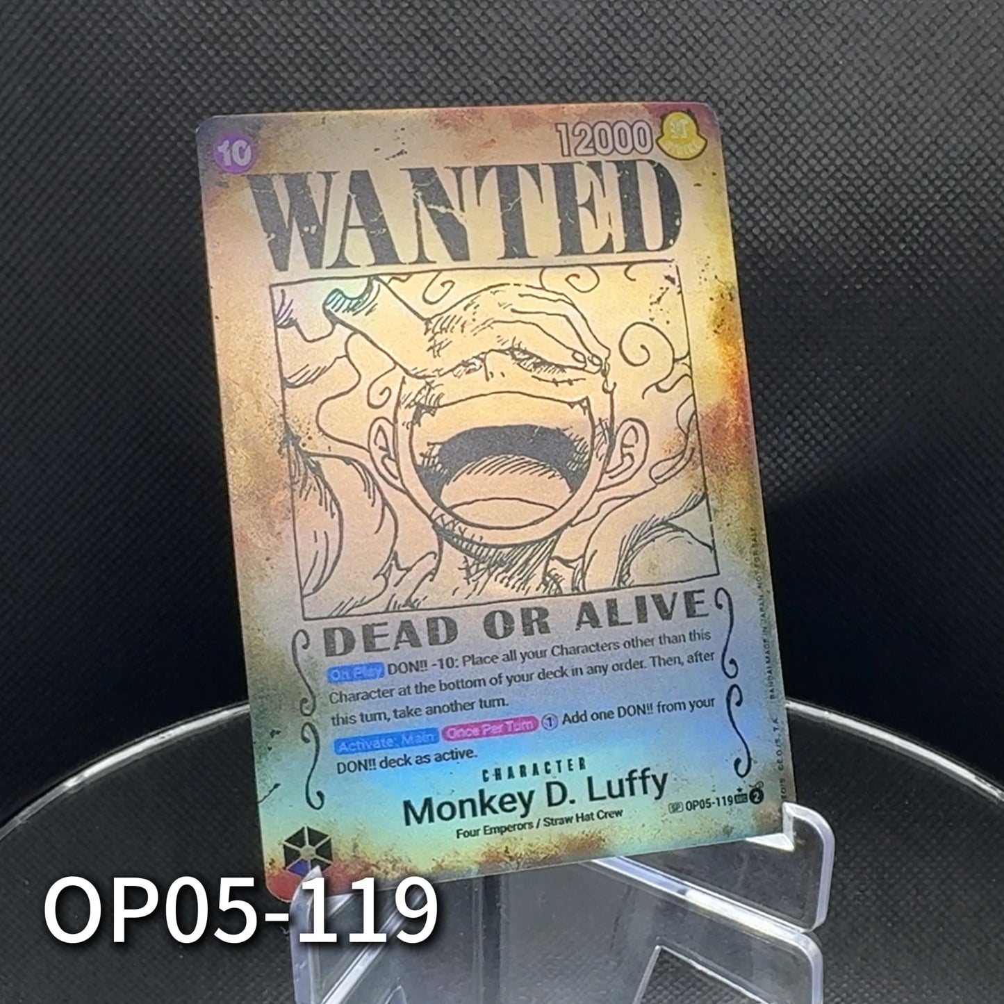 One Piece TCG OPCG English Character card 4 Emperors Wanted Poster Luffy Shanks Teach Buggy Textured Foil Card