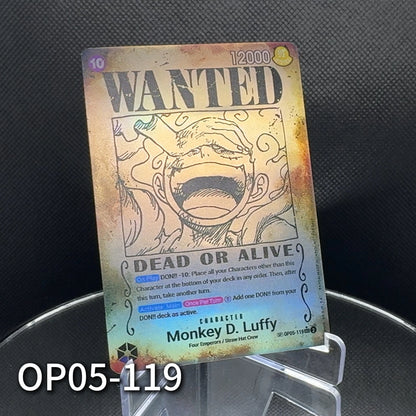 One Piece TCG OPCG English Character card 4 Emperors Wanted Poster Luffy Shanks Teach Buggy Textured Foil Card