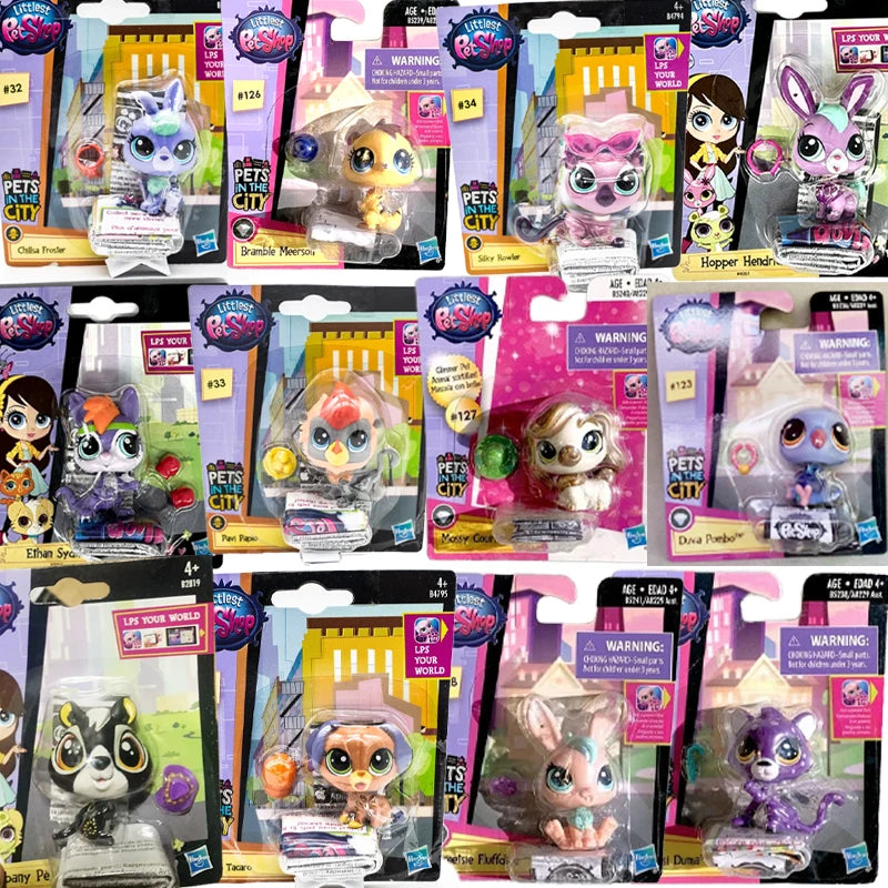 Hasbro Littlest Pet Shop Doll Toys Original Cute Animal Action Figure Mini Dolls Q Pets Toy Children Birthday Gifts Collection