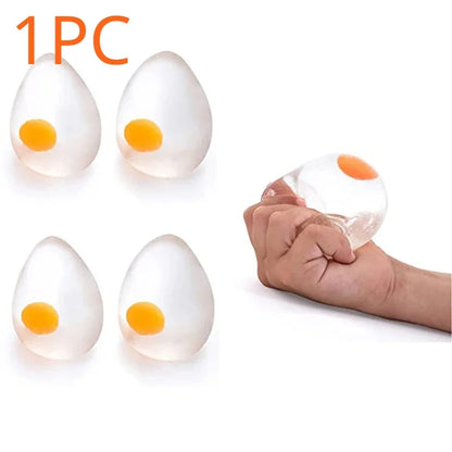 Funky Egg Squishy Ball Clear Squeeze Splat Ball Easter Basket Fillers Squishies Fun Toy Anxiety Reducer for Kids Adults