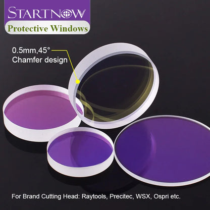 Startnow Fused Silica Laser Protective Windows for WSX Raytools Laser Cutting Machine Head Parts 25x3 28x4 Laser Debris Shield