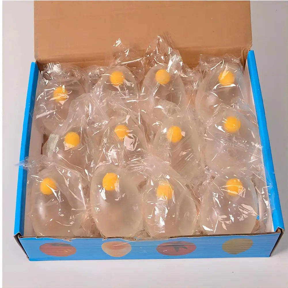 Funky Egg Splat Ball Squishy Toys Stress Relief Eggs Yolk Balls Squishies Fun Toy for Children Anxiety Reducer Relief for Adults