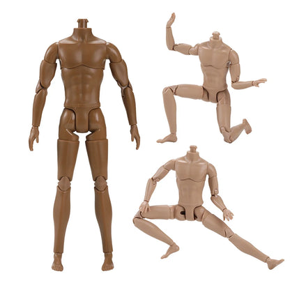 30CM Beige Coffee 1/6 Male Yoga Doll Body DIY Dressing Doll Figure Parts Accessories for Collectible Toys