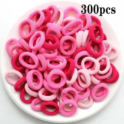 200PCS Women Girls Colorful Nylon Elastic Hair Bands Ponytail Hold Small Hair Tie Rubber Bands Scrunchie Hair Accessories