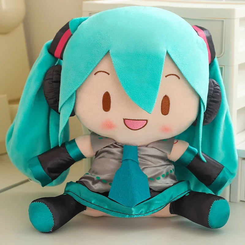 32cm Cute Hatsune Miku Plush Toy Kawaii Anime Miku With Bow High Quality Plushies Home Decor Soothing Plushie Birthday Gift Girl