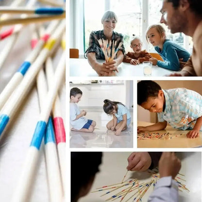 Traditional Mikado Spiel Pick Up Sticks With Box Multiplayer Game Baby Educational Wooden Board Game Stick Funny Desktop Toy