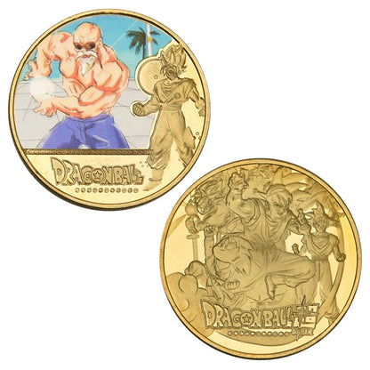 Dragon Ball Gold Plated Gold Coin Son Goku Vegeta Commemorative Coins Children Classic Anime Peripherals Collection Toy Souvenir