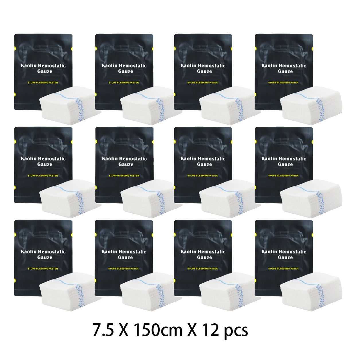 Hemostatic Kaolin Gauze Combat Emergency Trauma Z-Fold Soluble For Ifak Tactical First Aid Kit Medical Wound Dressing