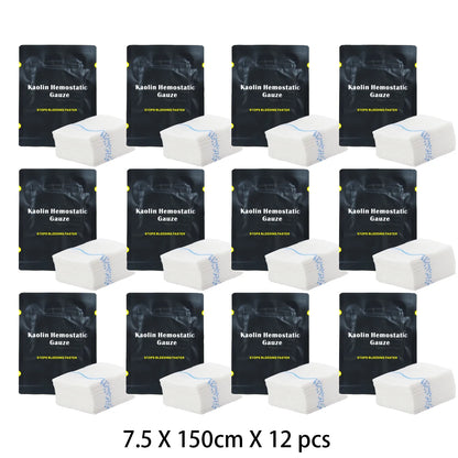 Hemostatic Kaolin Gauze Combat Emergency Trauma Z-Fold Soluble For Ifak Tactical First Aid Kit Medical Wound Dressing
