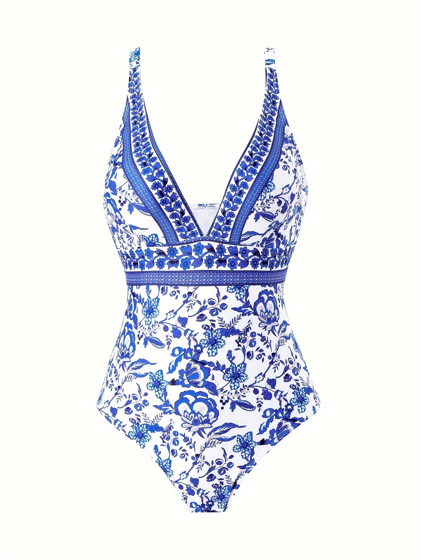 Blue One-Shoulder Ruffled Print Floral Swimsuit Set Cover Up Single Piece Micro Monokini Sexy Swimwear For Girls Summer Beach