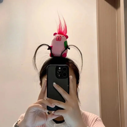 Ratatouille Mouse Head Hairband Capybara Funny Plush Hair Hoop Halloween Decor Capibara Women Hair Band Makeup Headdress Hairpin