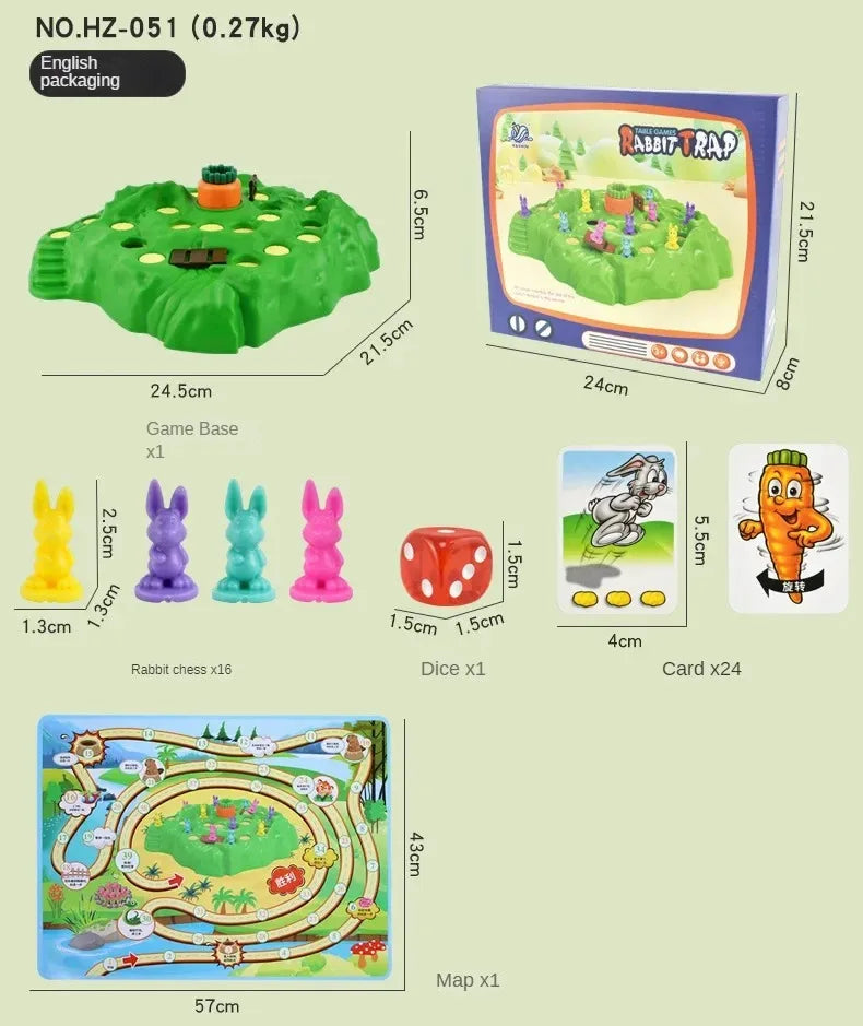 New Rabbit Trap Puzzle Toy Children's Dual Play Multiplayer Board Game Competition Parent Child Interactive Strategy Game