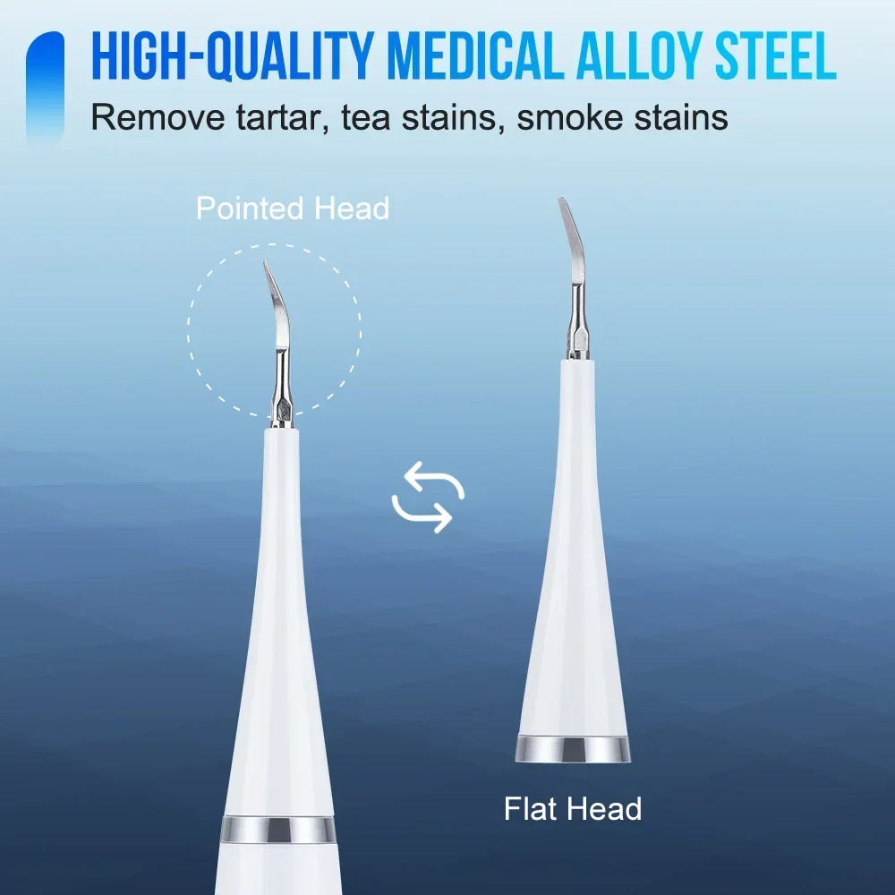Ultrasonic scaler for teeth cleaning tartar removal plaque removal rechargeable teeth whitening oral care and dental cleaner