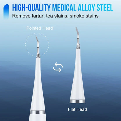 Ultrasonic scaler for teeth cleaning tartar removal plaque removal rechargeable teeth whitening oral care and dental cleaner
