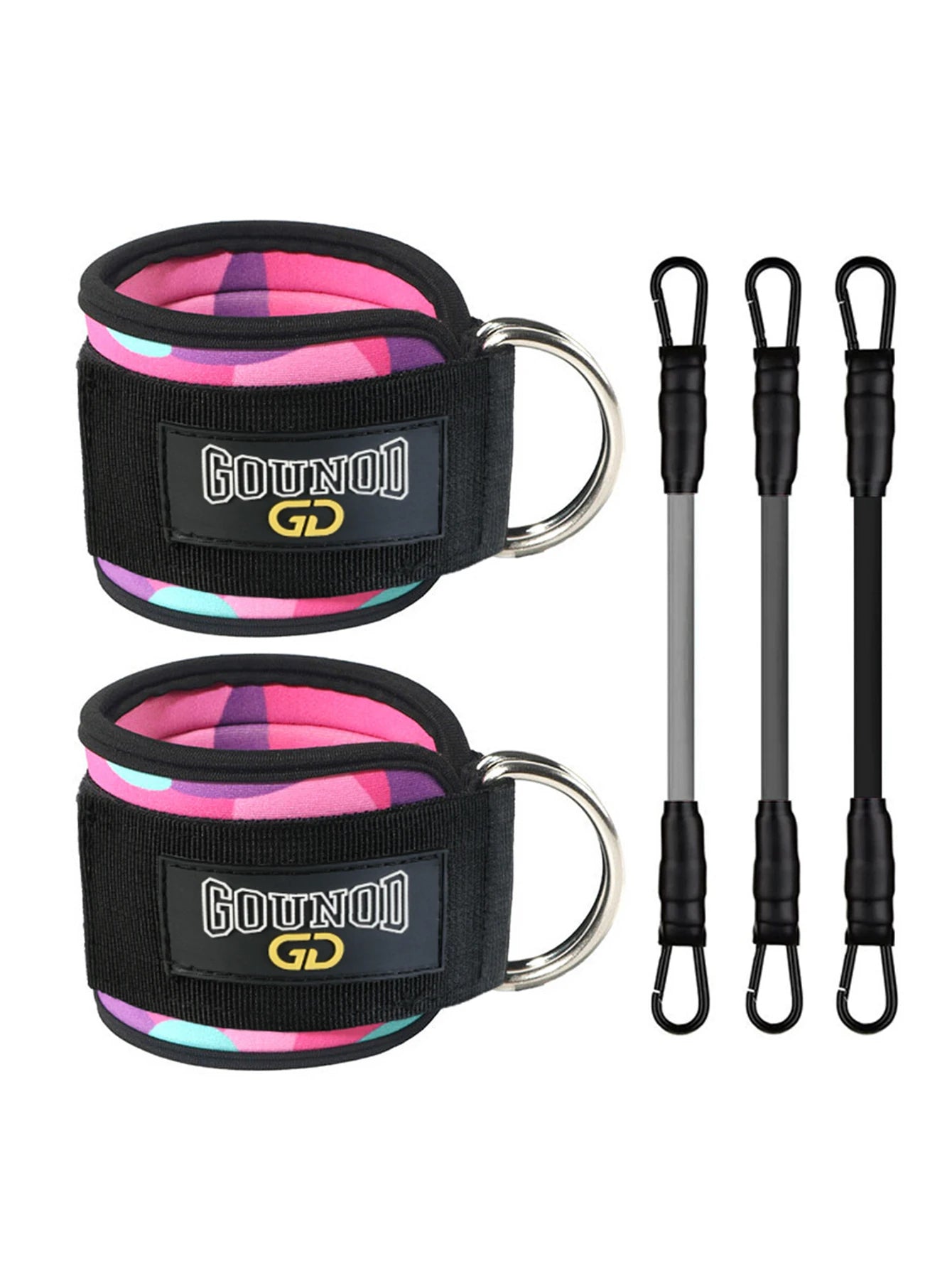 2PC/3PC GOUNOD Fitness Ankle Strap Adjustable D-Ring Support Cuffs Gym Leg Strength Exercise Pulley With Buckle Sport Guard Safe