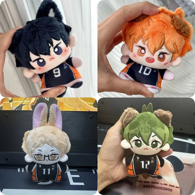 10cm New Japan Haikyuu Plush Toy Hinata Shoyo Keychain Tobio Kageyama Yu Nishinoya Bag Pendant Mini Volleyball Stuffed Doll Gift