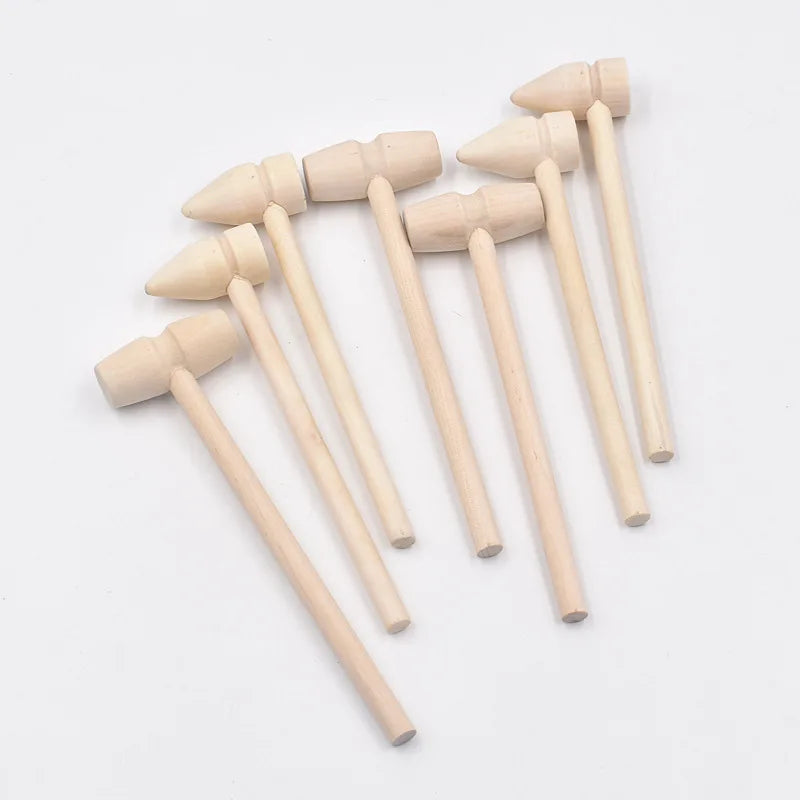 20/10/5 Pcs Mini Wooden Hammer Mallet Cake Demold Tool Jewelry Making Crab Lobster Seafood Crackers Balls Toy Kid Pounding