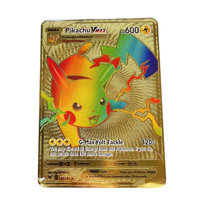Cartão de metal pokémon 10000 pontos arceus charizard raichu super cartão dourado inglês mewtwo vmax gx ex presente de natal