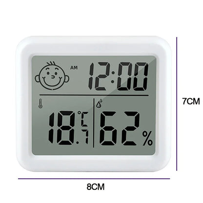 Multifunction Thermometer Hygrometer Automatic Electronic Temperature Humidity Monitor Clock 3.2inch Large LCD Screen