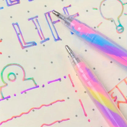 6pcs Glitter Gel Highlighter Pens Set - 1.2mm Vibrant Colors, Smooth Writing, Perfect for Journals, DIY Crafts, Greeting Cards,