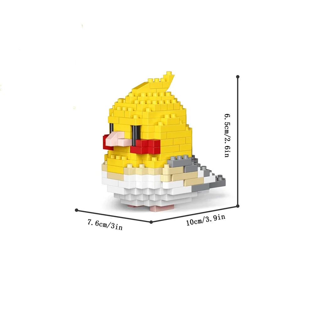 KNEW BUILT Colorful Parrot Micro Mini Building Blocks Assembly Toys 3D Model Bricks for Birds Funs Hands-on Ability Gift