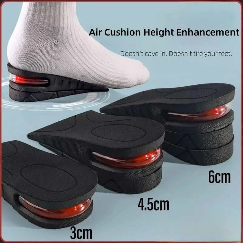 3/4.5/6CM Elevated Insole Summer Mens and Womens One Pair Invisible Inner Elevated Air Cushion Half Cushion for COSPLAY