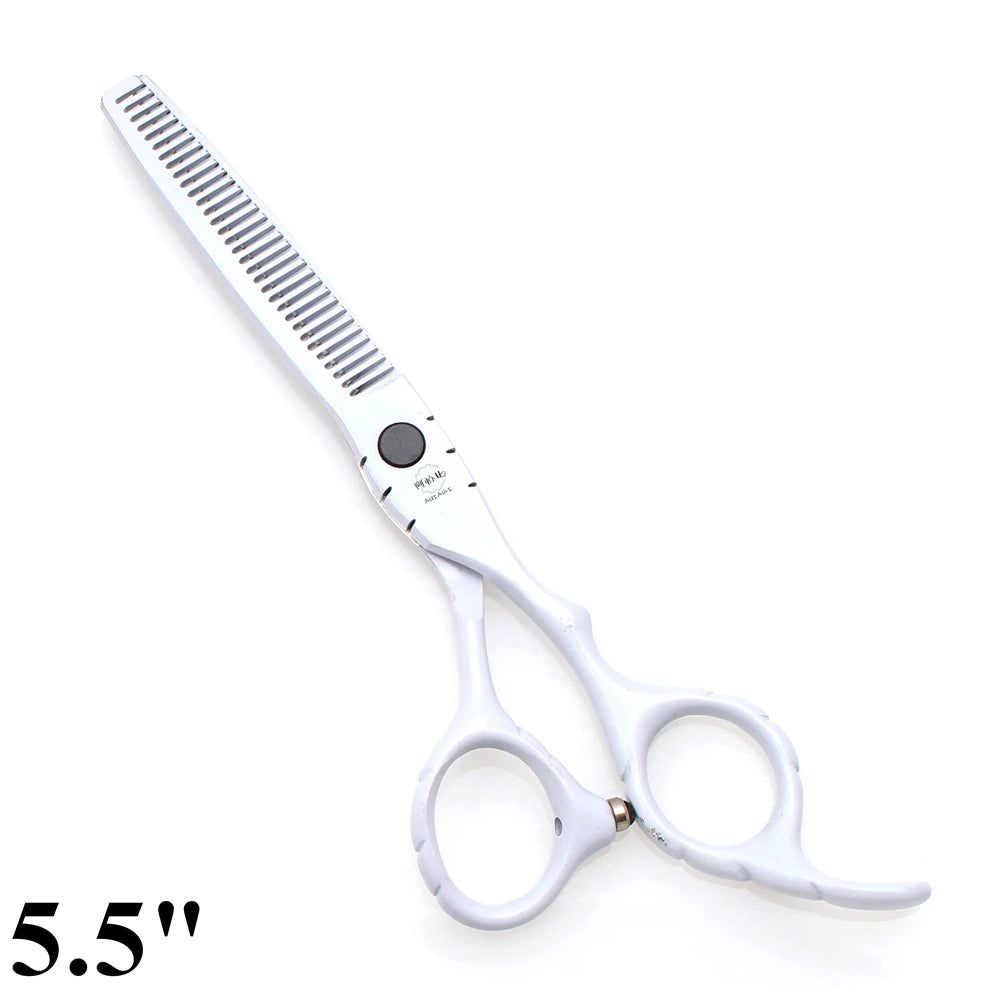Professional Hairdressing Scissors 5.5" 6" AQIABI Japan Stainless Thinning Scissors Barber Shop Hair Cutting Scissors Red A1010