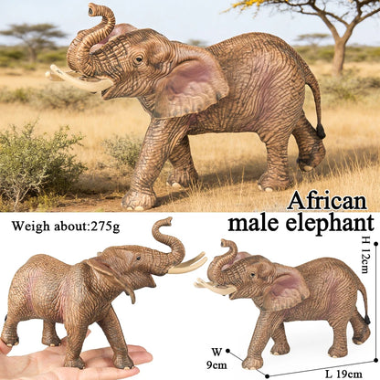 Oenux African Wild Animals Elephant Model Simulation Big Mammoth Action Figures Figurine PVC Educational Toy For Kids Gift