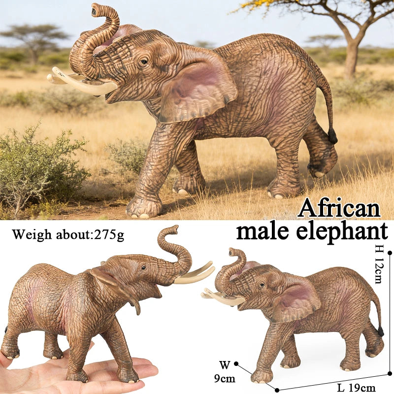 Oenux African Wild Animals Elephant Model Simulation Big Mammoth Action Figures Figurine PVC Educational Toy For Kids Gift