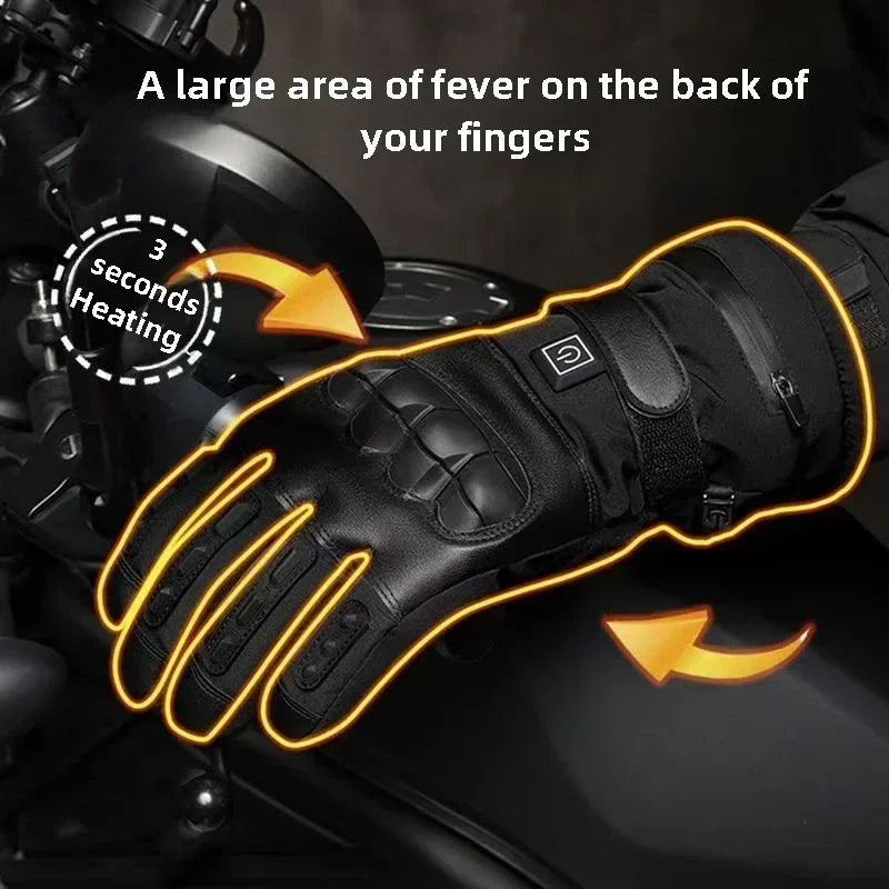 Heated Motorcycle Gloves for Men Tactical Winter Gloves Bicycle Supplies Skiing Gear Bike Accessories Warm Cycling
