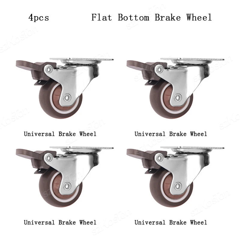 4pcs 1 1.25 1.5 2 Inch Furniture Caster Soft Rubber Universal Wheel Swivel Caster Roller Wheel For Platform Trolley Accessories