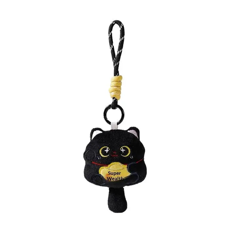 ▶1/2PCS Lucky Cat Mascot Plush Doll Stuffed Toy Keychain Pendant Lanyard Bag Hanging New Year Blessing Souvenir Gift