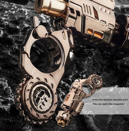 Mini Metal EDC Stress Relief Toy Pistol Guns Eject Fidget Roller Spinner Mechanical Slider Ratchet Wheel Paragraph Ring Adults