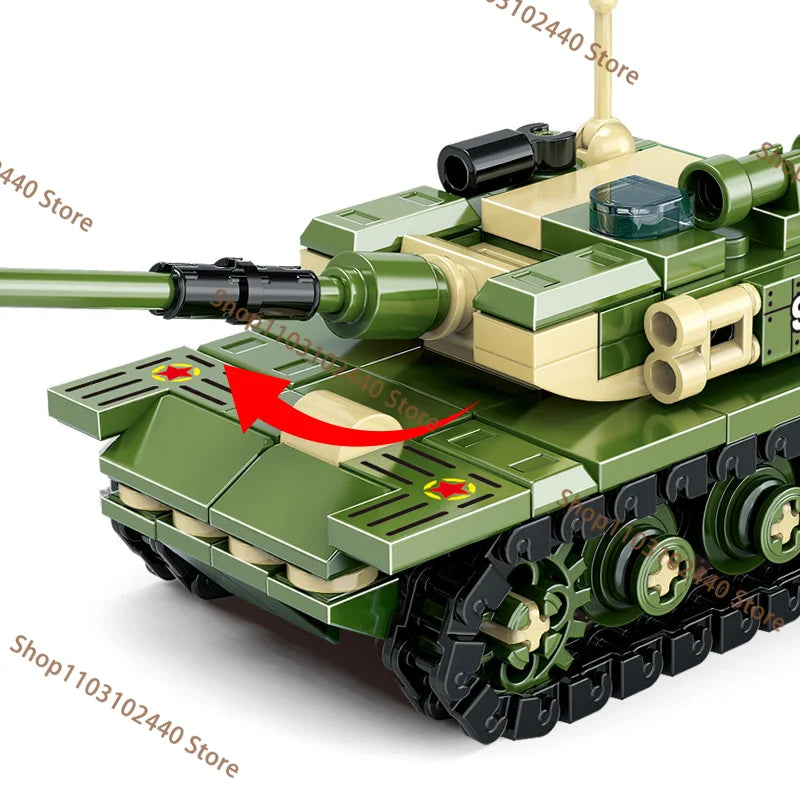 WW2 King Tiger Heavy Tank Building Blocks - DIY Military Model Kit , Educational Toy Gift for Kids