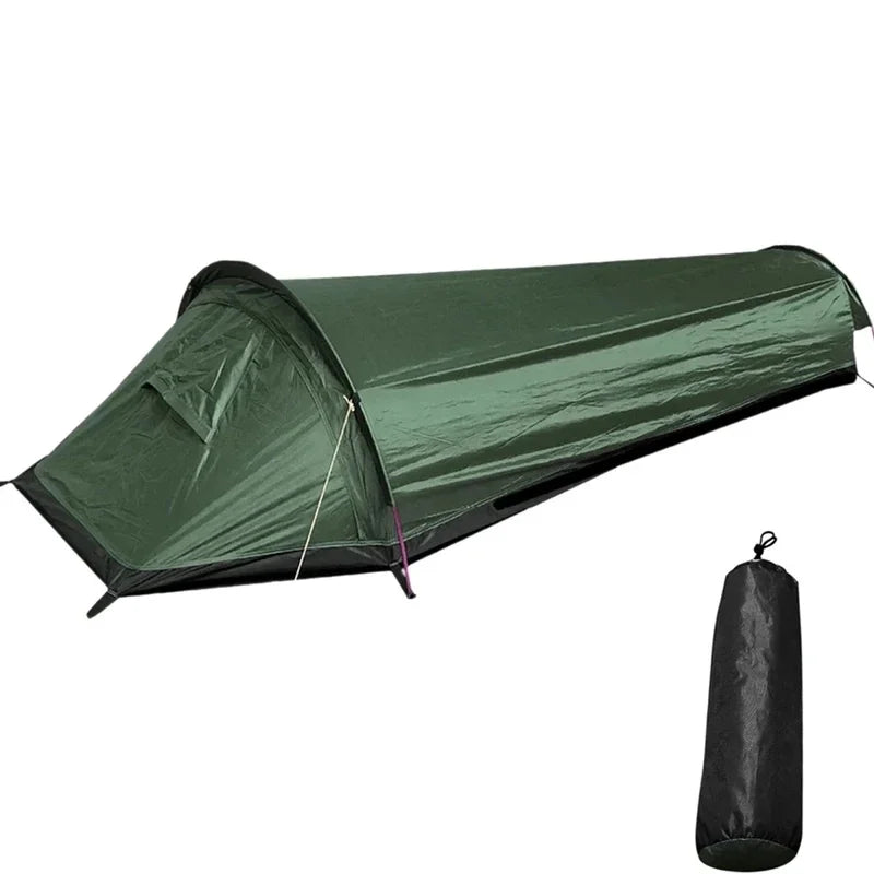 Single‑Person Camping Tent, Ultra‑Lightweight Compact Sleeping Bag, Large‑Capacity Waterproof Backpack, Tent Cover