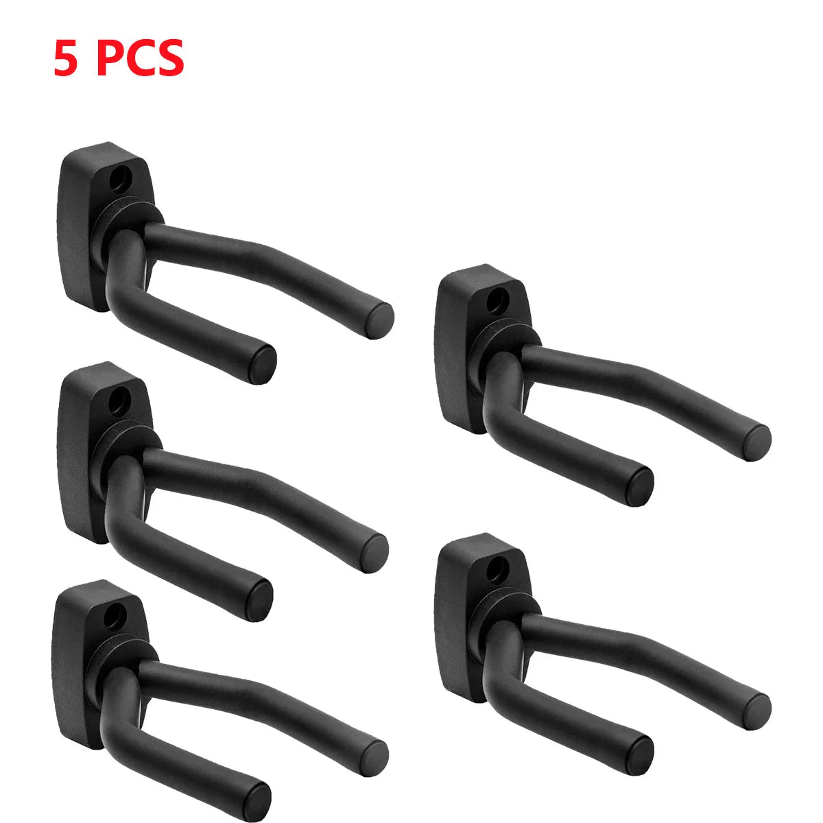 1 to 10 guitar wall mounted, black hooks in all sizes, bass, mandolin, banjo, four stringed instrument, guitar accessories